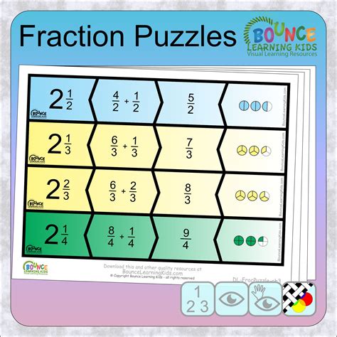 Printable Fraction Puzzles